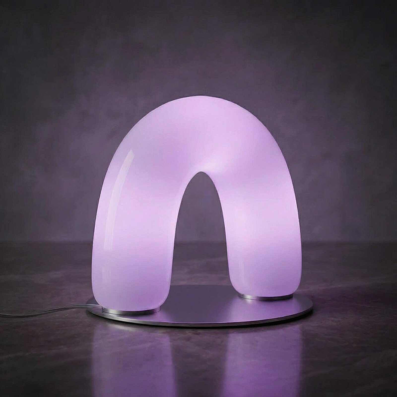 The Apo Lamp lit in purple